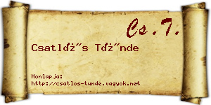 Csatlós Tünde névjegykártya