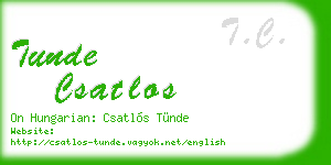 tunde csatlos business card
