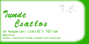 tunde csatlos business card